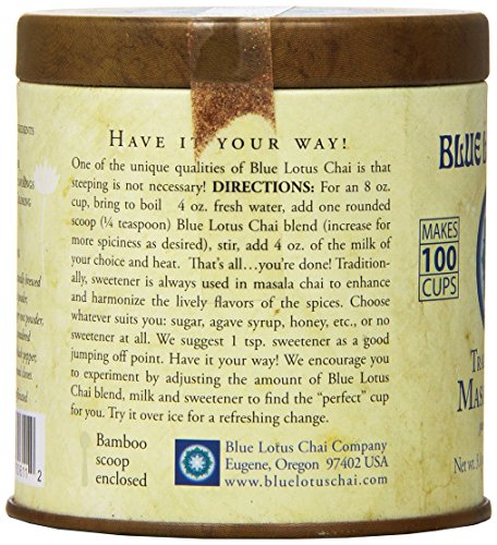 Blue Lotus Traditional Masala Chai – Makes 100 Cups! (3oz)