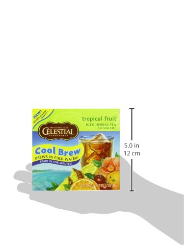 Celestial Seasonings Tropical Fruit Cool Brew Iced Herbal Tea, 40 Count 3.2 Ounce Boxes (Pack of 6)