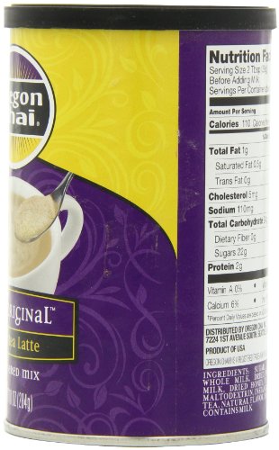 Oregon Chai Original Chai Tea Latte Powdered Mix, 10-Ounce Containers (Pack of 6)