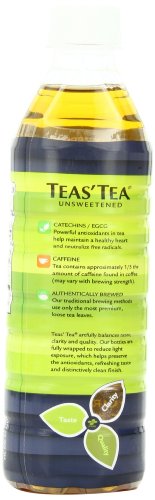 Teas’ Tea, Unsweetened Green Tea, 16.9 Ounce (Pack of 12)