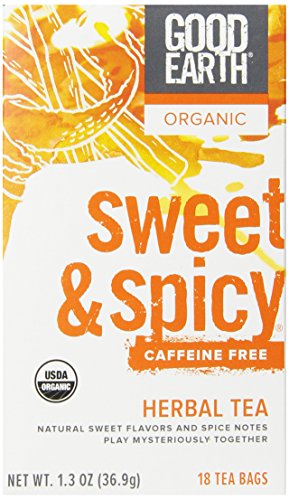 Good Earth Organic Sweet & Spicy Caffeine Free Herbal Tea, 18 Tea Bags (Pack of 6)