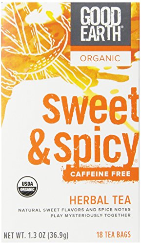 Good Earth Organic Sweet & Spicy Caffeine Free Herbal Tea, 18 Tea Bags (Pack of 6)