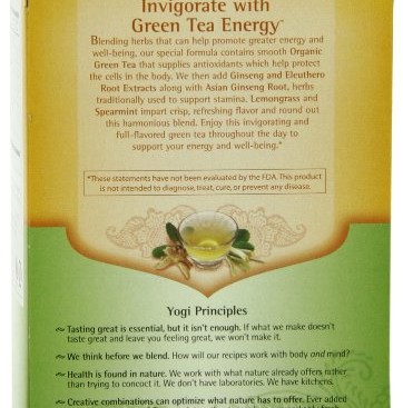 Yogi Energy Green Tea, 16 Tea Bags (Pack of 6)