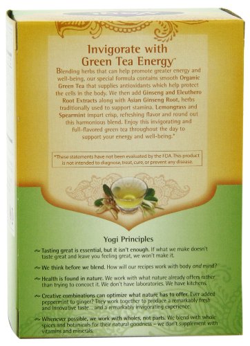 Yogi Energy Green Tea, 16 Tea Bags (Pack of 6)