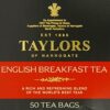 Taylors of Harrogate English Breakfast Tea, 50 Count Tea Bags, 4.41oz