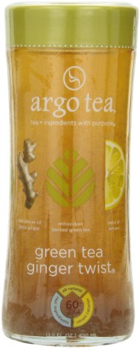 Argo Tea Iced Tea, Green Tea Ginger Twist, 13.5 Ounce (Pack of 12)