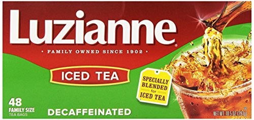 Luzianne Specially Blended for Iced Tea, Decaffeinated Family Sized, 48-Count Tea Bags