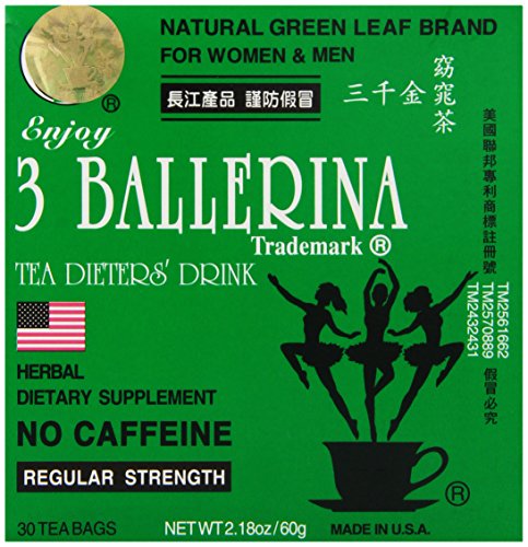 Diet Tea for Men and Women 30 Tea Bags, Three Ballerina