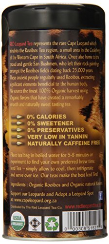 Red Leopard Organic Rooibos Natural Bush Tea, 1.75-Ounce, 20-Count Tea Bags