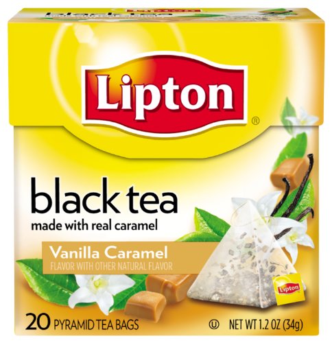 Lipton Black Tea, Vanilla Caramel Truffle, Premium Pyramid, 20 Count Box