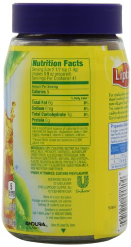 Lipton  Iced Tea Mix, Diet Raspberry  2.6 Ounce (Pack of 4)