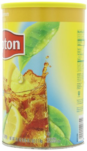 Lipton Iced Tea Sugar Sweetened Iced Tea Mix, Natural Lemon Flavor, 70.5 Ounce Containers (Pack of 2)