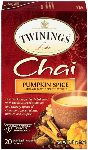 Twinings Pumpkin Spice Chai Tea with Chocolate Porcelain Owl Mug – Gift Boxed Bundle -Drink the Fall Season in Style