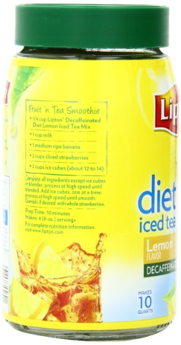 Lipton  Iced Tea Mix, Diet Decaffeinated Lemon ,3 Ounce(Pack of 4)
