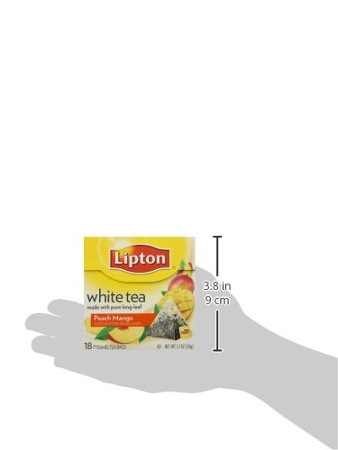 Lipton Tea White Tea Pyramid Mango & Peach, 18-count (Pack of3)