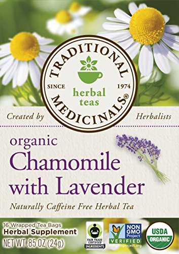 Traditional Medicinals Organic Chamomile with Lavender Tea, 16 Tea Bags (Pack of 6)