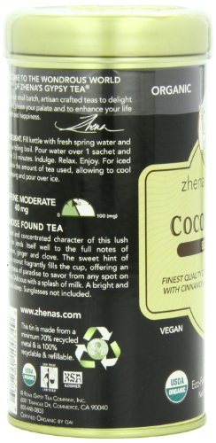 Zhena’s Gypsy Tea, Coconut Chai, 22 Count  Black Tea Sachets