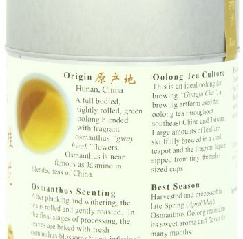 The Tao of Tea, Osmanthus Oolong Tea, Loose Leaf, 2.5 Ounce Tin