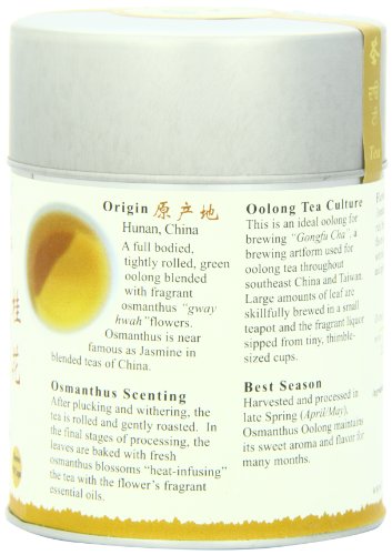 The Tao of Tea, Osmanthus Oolong Tea, Loose Leaf, 2.5 Ounce Tin