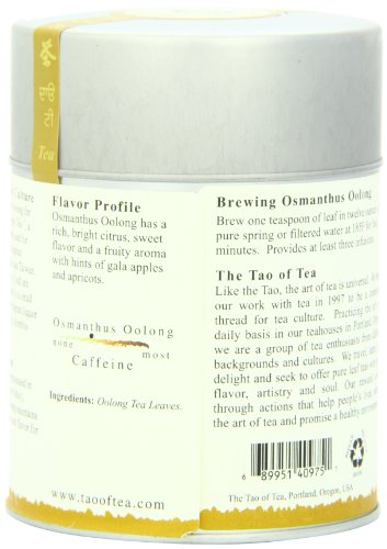 The Tao of Tea, Osmanthus Oolong Tea, Loose Leaf, 2.5 Ounce Tin