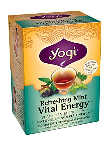 Yogi Refreshing Mint Vital Energy Tea, 16 Tea Bags (Pack of 6)