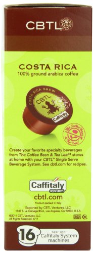 CBTL Costa Rica Brew Coffee Capsules By The Coffee Bean & Tea Leaf, 16-Count Box