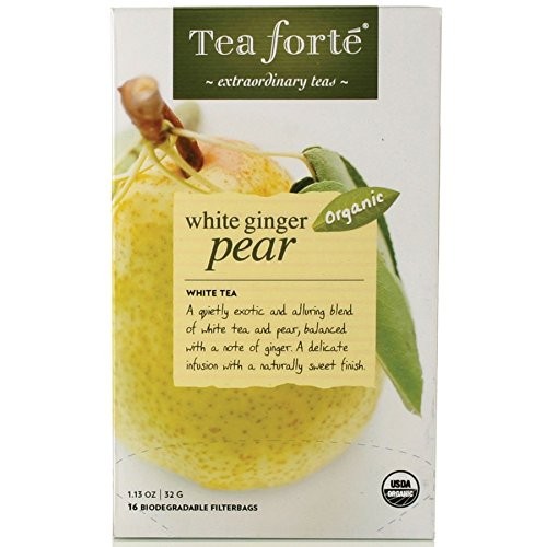 Tea Forte White Ginger Pear White Tea – 16 Filterbags – 16 Forte Filterbag Box