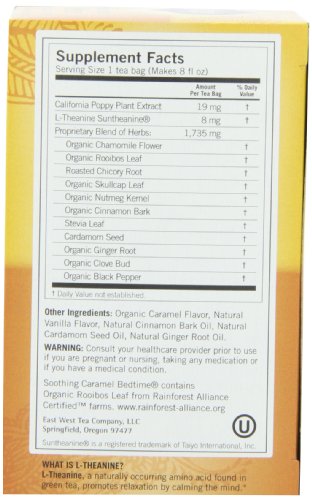 Yogi Soothing Caramel Bedtime Tea, 16 Tea Bags (Pack of 6)