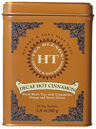 Harney and Sons Decaf Hot Cinnamon , Decaf Flavored Black 20 Sachets per Tin 1.4oz