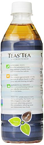 Teas’ Tea, Unsweetened Green & White Tea, 16.9 Ounce (Pack of 12)