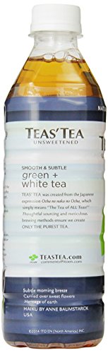 Teas’ Tea, Unsweetened Green & White Tea, 16.9 Ounce (Pack of 12)