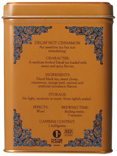 Harney and Sons Decaf Hot Cinnamon , Decaf Flavored Black 20 Sachets per Tin 1.4oz