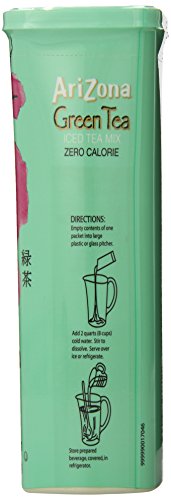 AriZona Sugar Free Green Tea with Ginseng & Honey Iced Tea Mix, 1.7-Ounce, 2 QT Stix in Canister (Pack of 4)