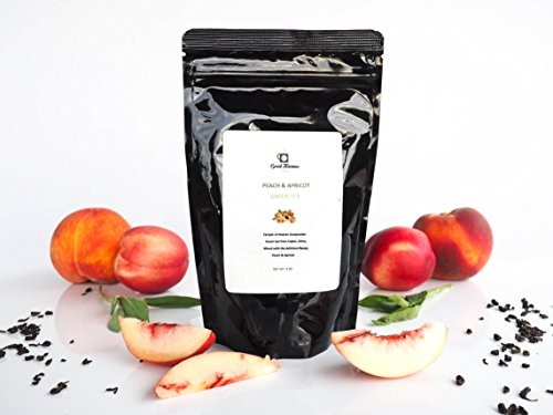 Sweet & Healthy, Loose Leaf China Gunpowder Green Tea, Peach & Apricot Flavors, 4 Ounces or 60 Cups