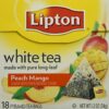 Lipton Tea White Tea Pyramid Mango & Peach, 18-count (Pack of3)
