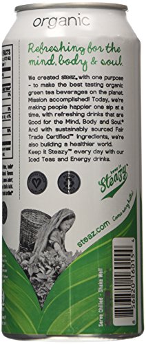 Steaz Organic Iced Green Tea, Unsweetened Dragonfruit, 16 Ounce (Pack of 12)