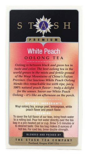 Stash Tea – Premium White Peach Oolong Tea with Wuyi Oolong – 18 Tea Bags