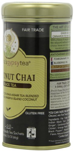 Zhena’s Gypsy Tea, Coconut Chai, 22 Count Tea Sachets (Pack of 6)