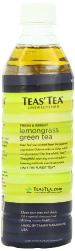 Teas’ Tea, Unsweetened Lemongrass Green Tea, 16.9 Ounce (Pack of 12)