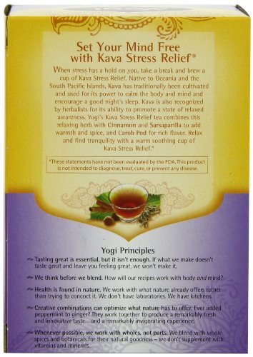 Yogi Kava Stress Relief Tea, 16 Tea Bags (Pack of 6)