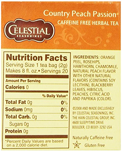 Celestial Seasonings Country Peach Passion Tea, 20 Count (Pack of 6)