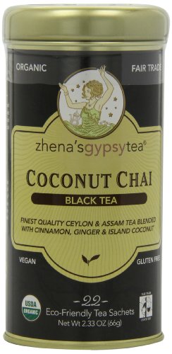 Zhena’s Gypsy Tea, Coconut Chai, 22 Count Tea Sachets (Pack of 6)