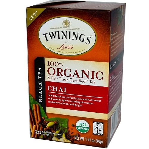 Twinings Chai Organic Tea, 20 Count Tea Bags 1.41 Ounce