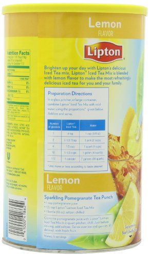 Lipton Iced Tea Sugar Sweetened Iced Tea Mix, Natural Lemon Flavor, 70.5 Ounce Containers (Pack of 2)