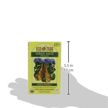 Eco Teas Organic Yerba Mate Unsmoked Green Energy, 24-Tea Bags