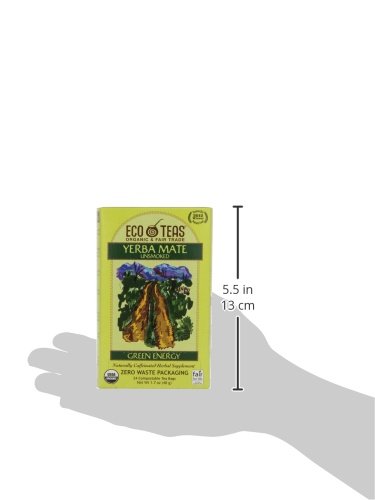 Eco Teas Organic Yerba Mate Unsmoked Green Energy, 24-Tea Bags