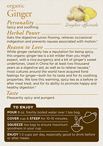 Traditional Medicinals Organic Ginger Tea, 16 Tea Bags (Pack of 6)