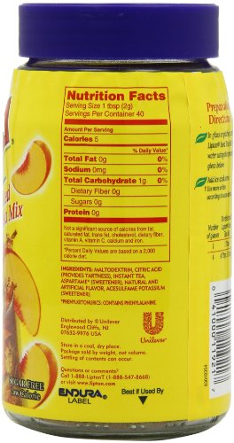 Lipton  Iced Tea Mix, Diet Peach 2.9 oz ,  ( Pack  of  4 )