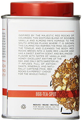 The TeaSpot Red Rocks, Rooibos Loose Leaf Tea With Vanilla & Almond Bits, 3.5-Ounce Tin