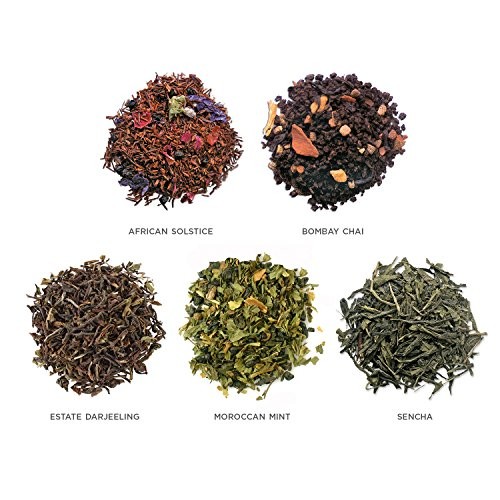 Tea Forte WORLD OF TEAS Sing Steeps Loose Leaf Tea Sampler, 15 Single Serve Pouches – Green Tea, Herbal Tea, Black Tea